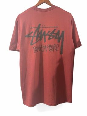 Stüssy Singapore Chapter Burgundy Short-Sleeve T-shirt Size Men’s Large (NEW)